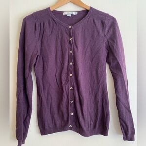 Boden Eggplant Cotton Cashmere Women's Cardigan